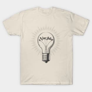 Light Bulb with Wording New Idea in Engraving Style T-Shirt